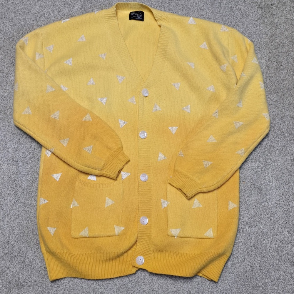 Steady Hands Demon Slayer Zenitsu‎ Cardigan Yellow Geometric Triangles Sz XL/XXL
